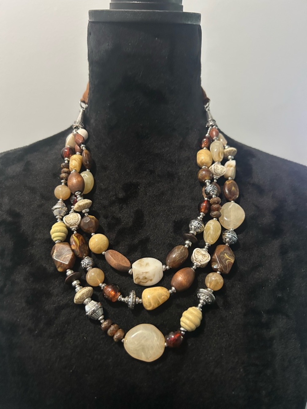 ✨ Premier Designs Multi-Strand Statement Necklace | Earth Tone Beaded | NWOT ✨
